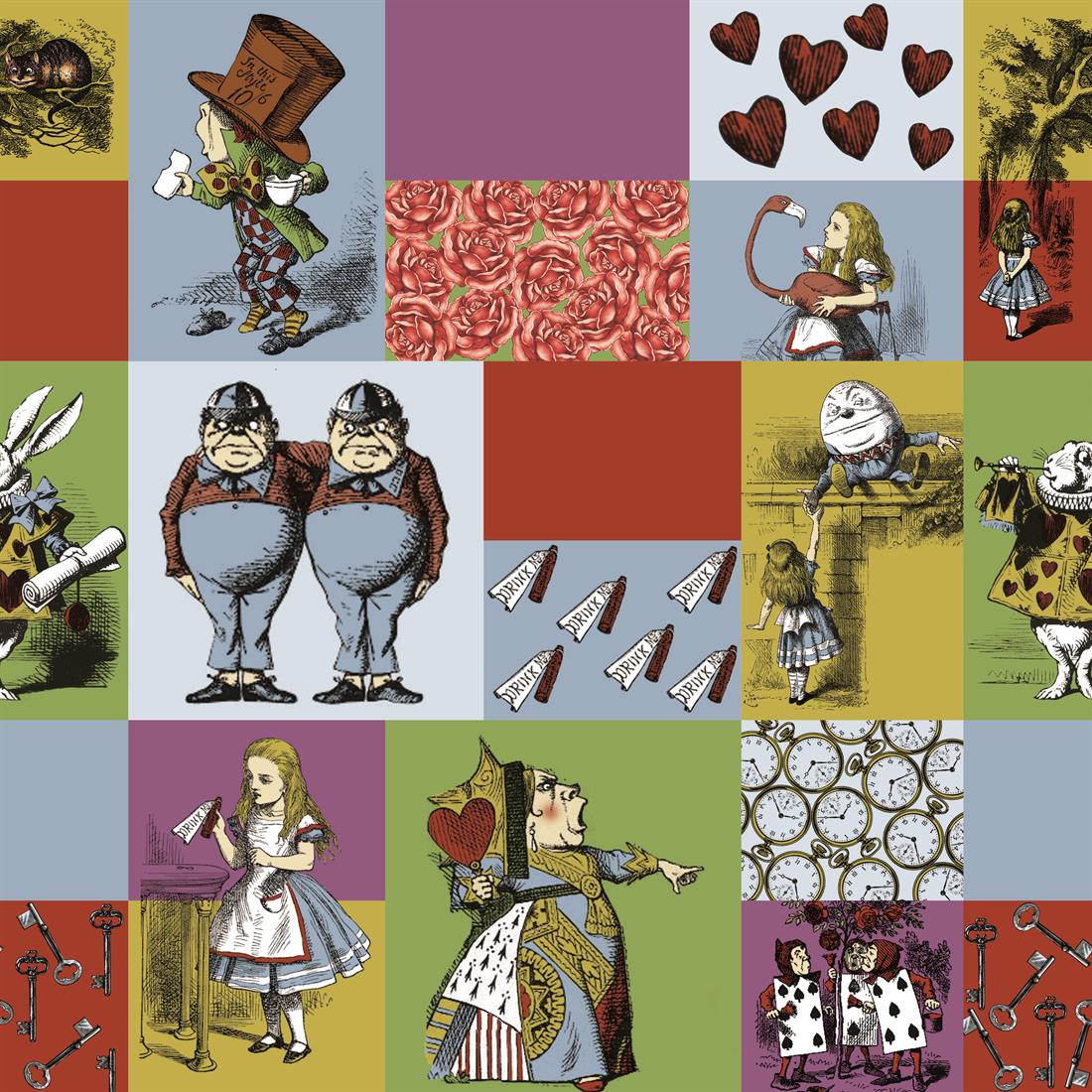 Alice In Wonderland Patchwork Digitally Printed Crafty Cottons Onto a…