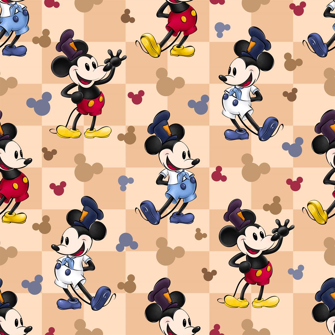 Beige Steamboat Willie Voyage Digitally Printed Crafty Cottons Onto a…