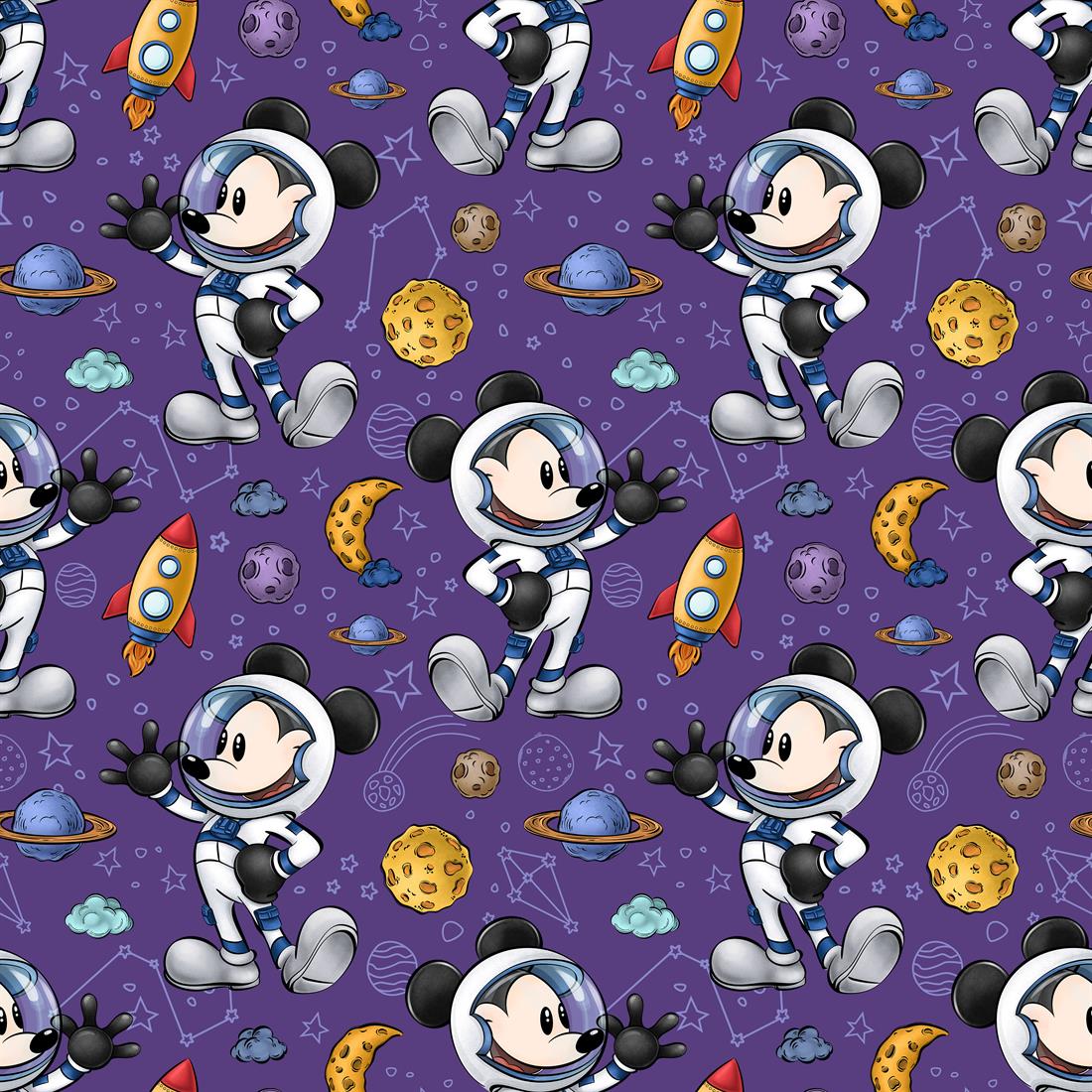 Purple Steamboat Willie Spaceman Digitally Printed Crafty Cottons…