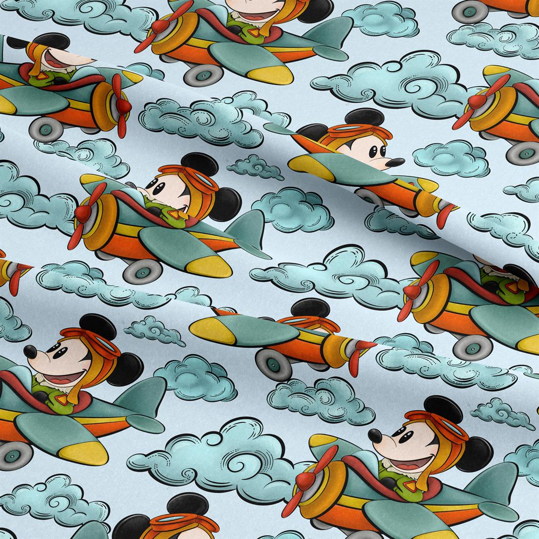 Sky Steamboat Willie Fireman Digitally Printed Crafty Cottons Onto a…