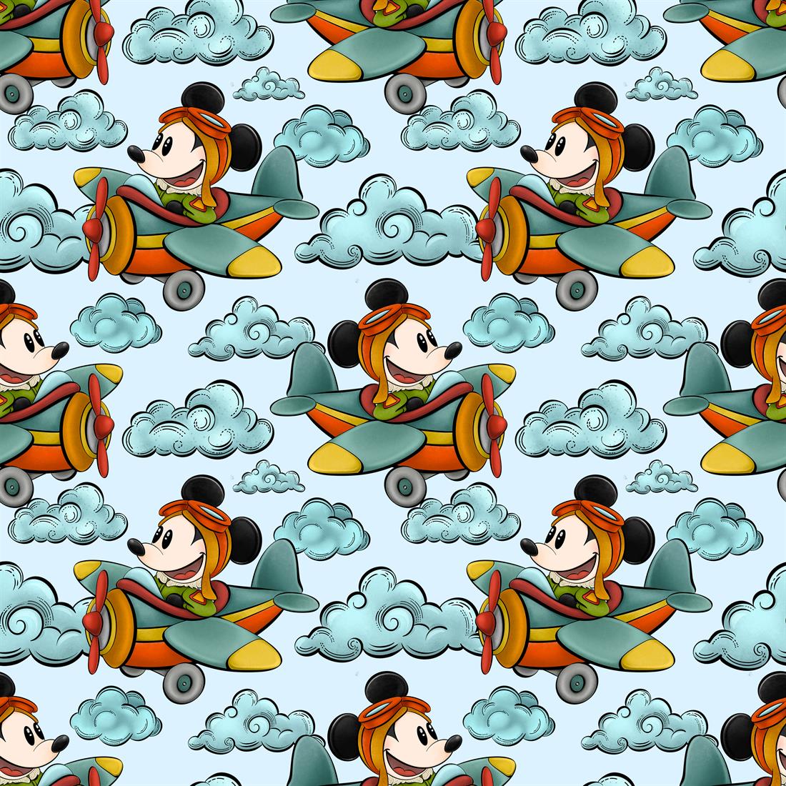 Sky Steamboat Willie Fireman Digitally Printed Crafty Cottons Onto a…