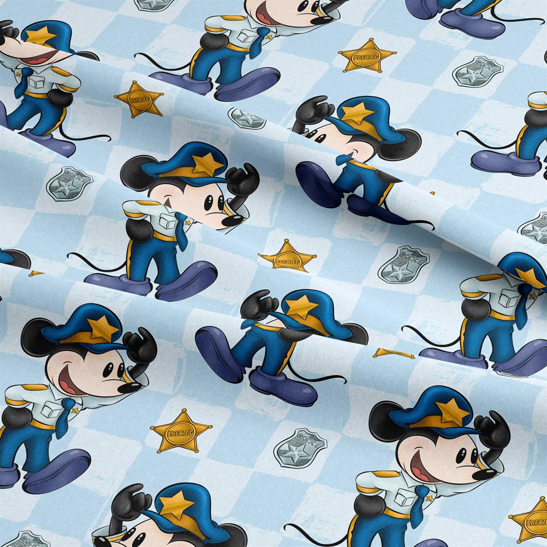 Light Blue Steamboat Willie Policeman Digitally Printed Crafty…