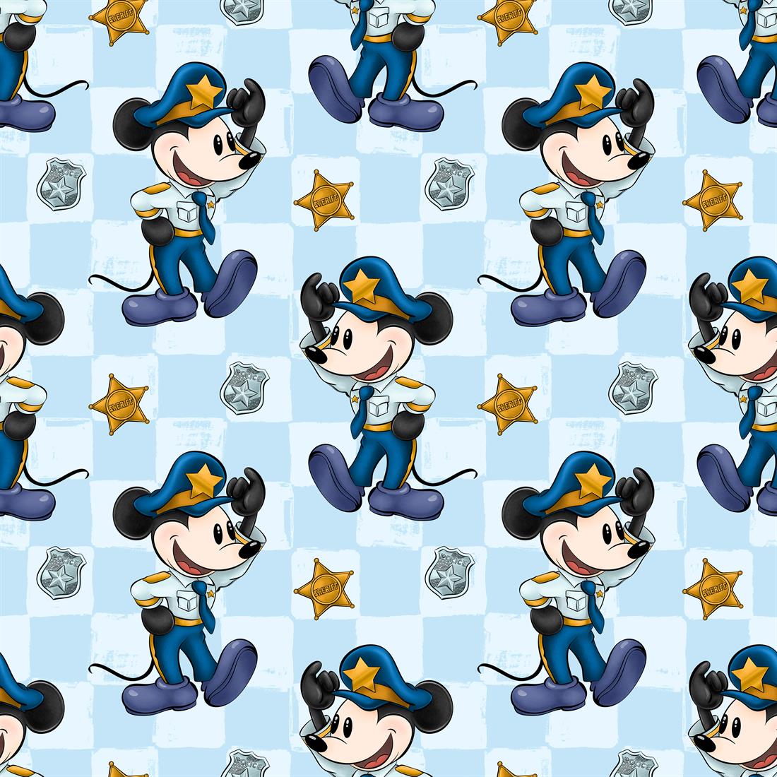Light Blue Steamboat Willie Policeman Digitally Printed Crafty…