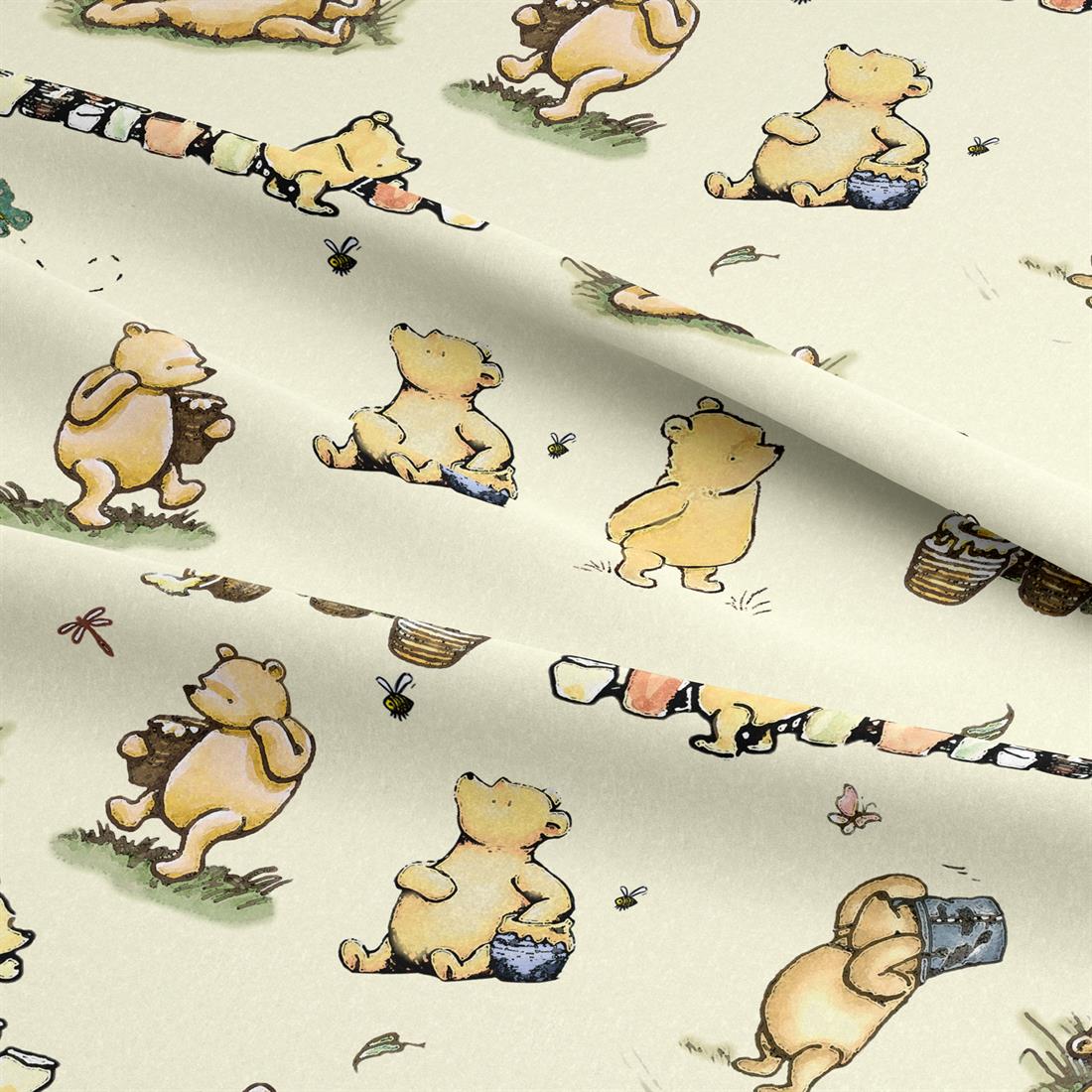 Cream Winnie Characters Pooh Bear Digitally Printed Crafty Cottons…