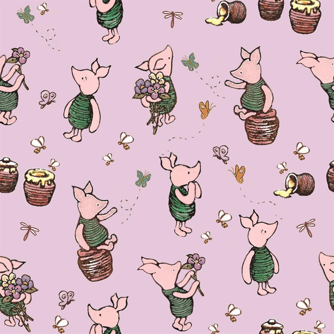 Dusty Winnie Characters Piglet Digitally Printed Crafty Cottons Onto…