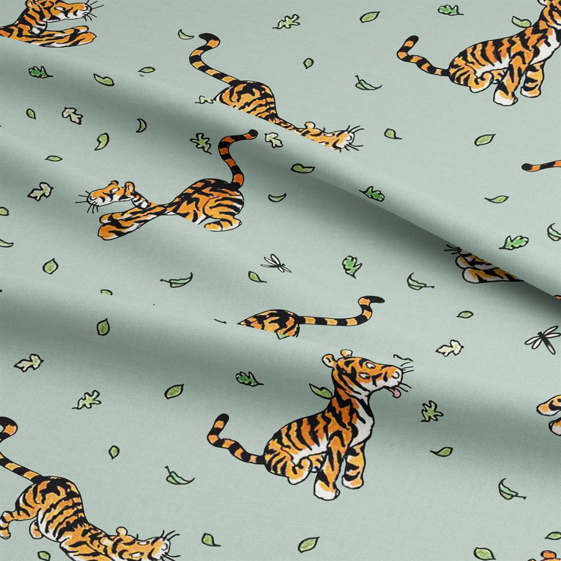Light Mint Winnie Characters Tigger Digitally Printed Crafty Cottons…
