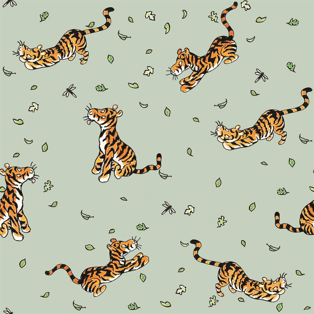 Light Mint Winnie Characters Tigger Digitally Printed Crafty Cottons…