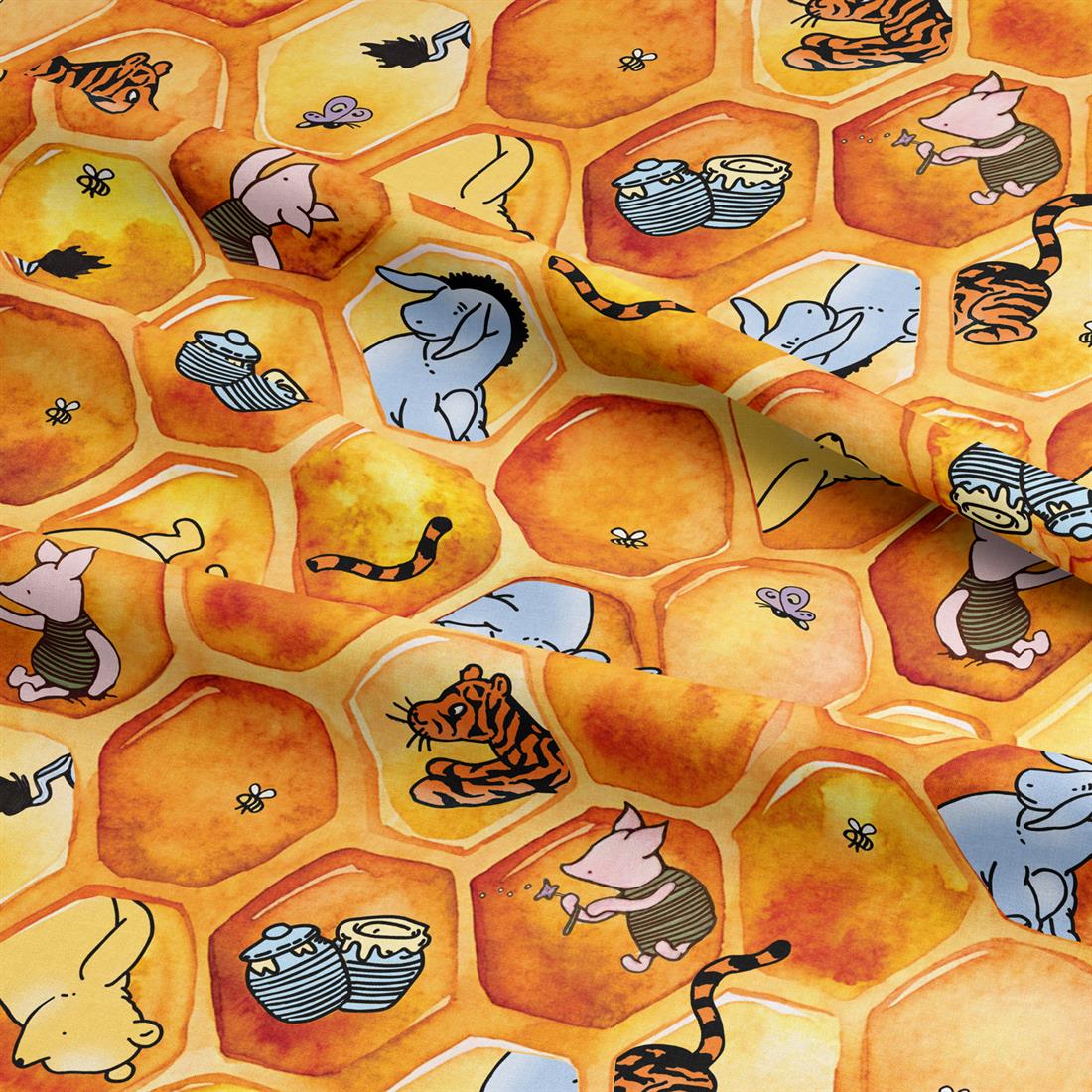 Orange Winnie Honeycomb Digitally Printed Crafty Cottons Onto a 200…