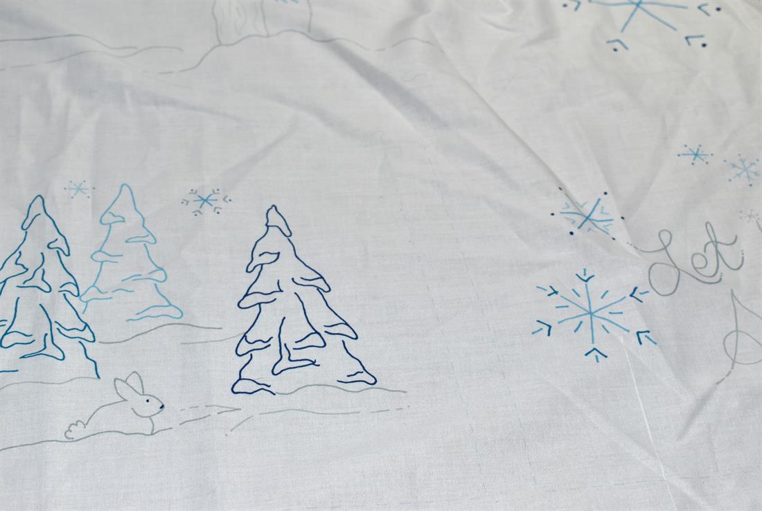 Ivory Printed Panel 100% Cotton Fabric