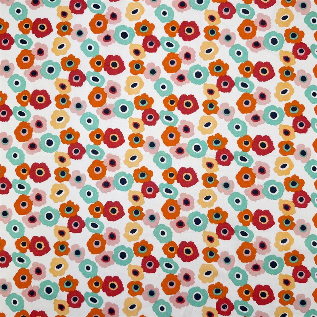 White Arly Printed 100% Cotton Fabric