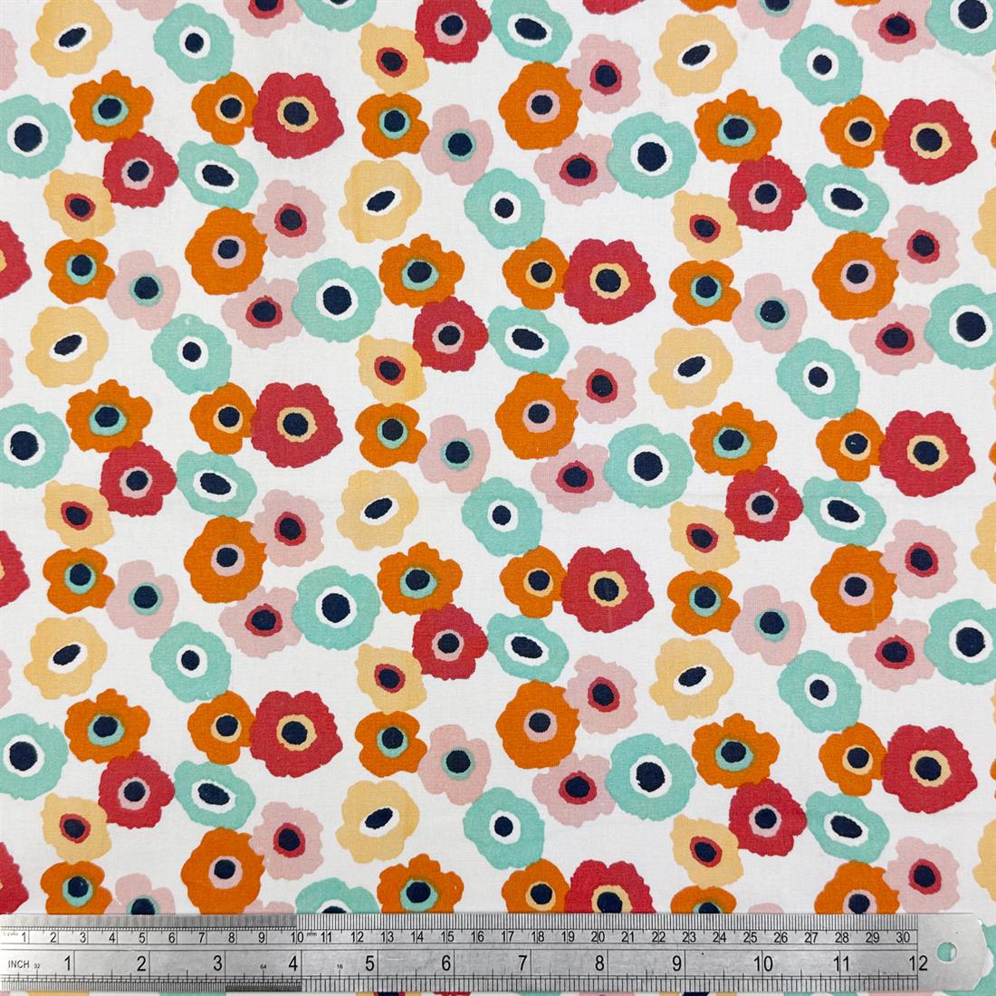 White Arly Printed 100% Cotton Fabric