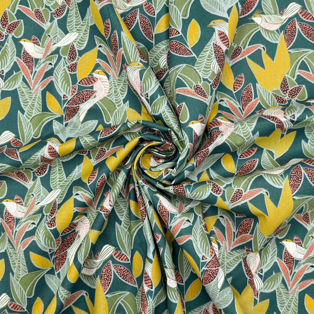 Green Baraci Printed 100% Cotton Fabric