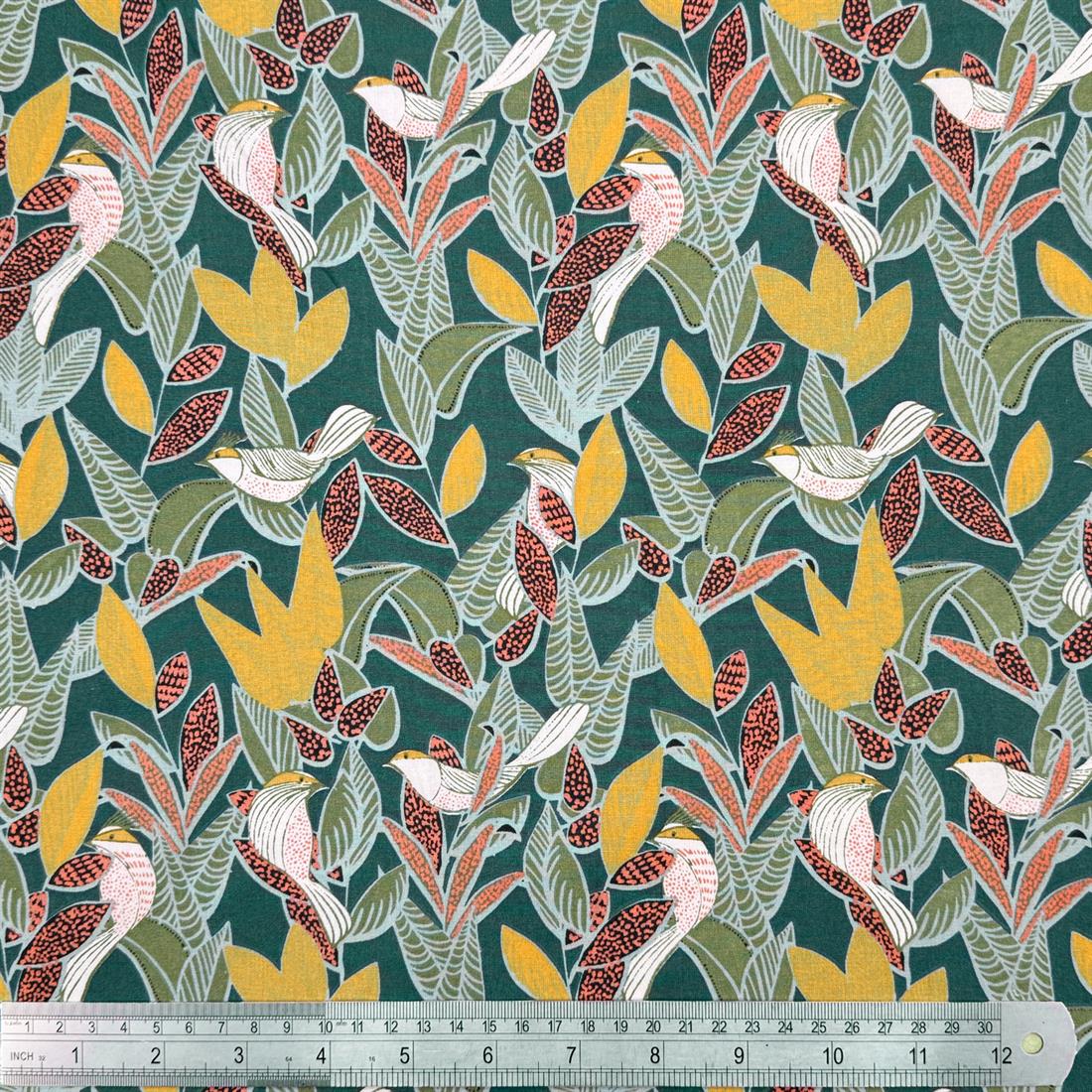 Green Baraci Printed 100% Cotton Fabric