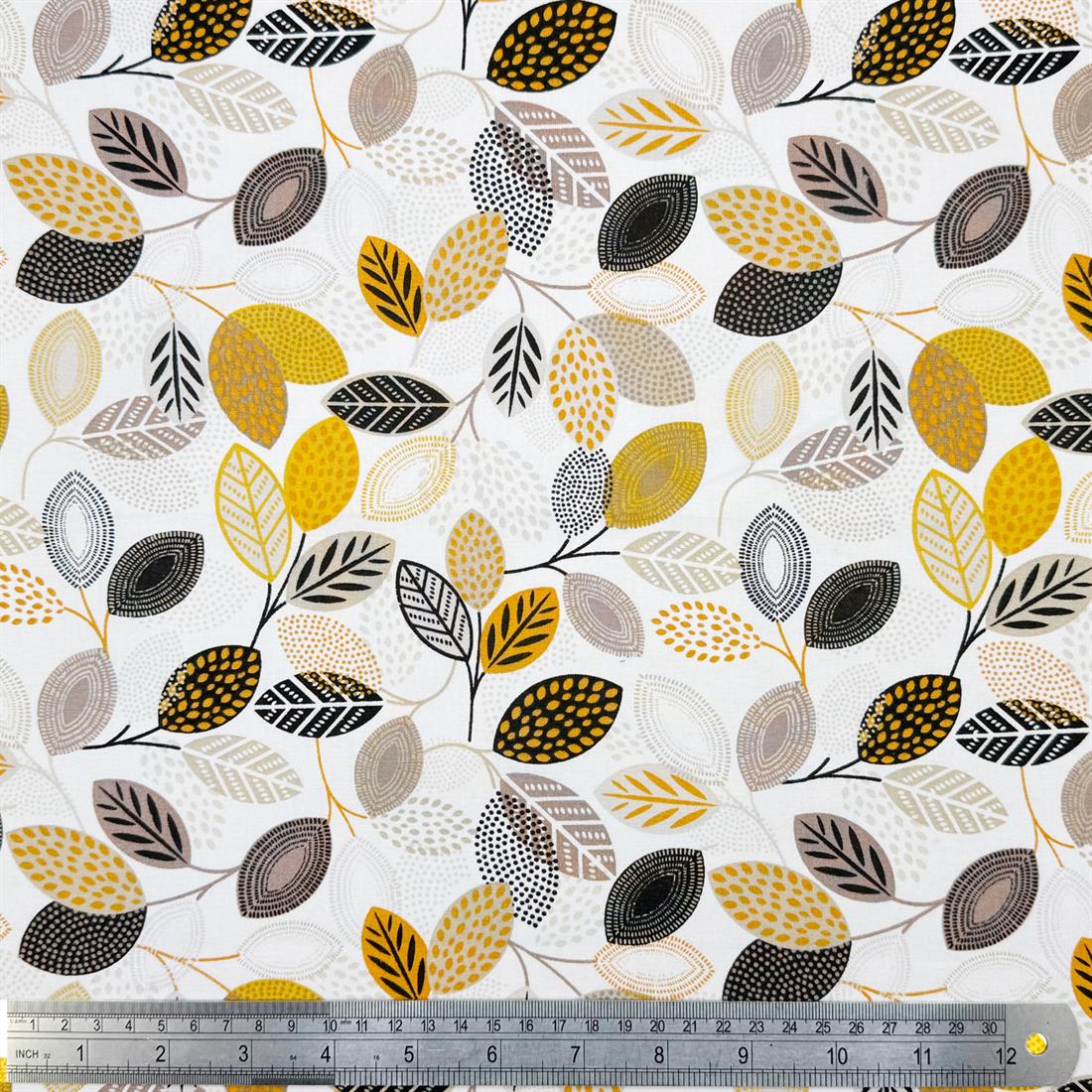 Cream Calavon Printed 100% Cotton Fabric