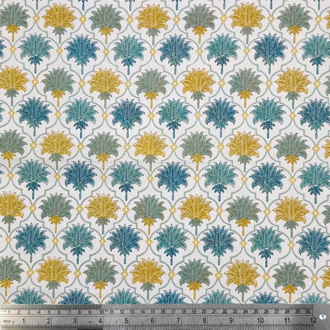 White Elle Printed 100% Cotton Fabric