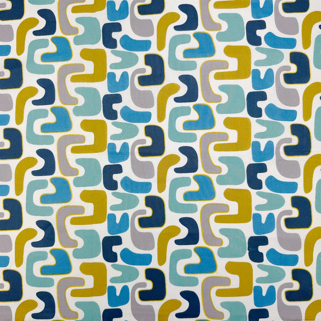 White Furan Printed 100% Cotton Fabric