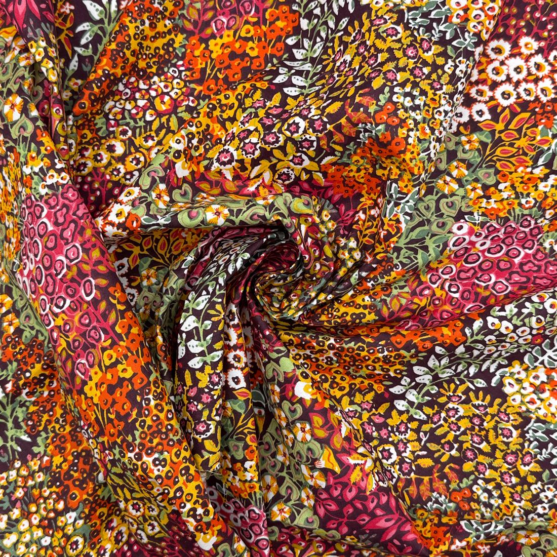 Black Gardon Printed 100% Cotton Fabric