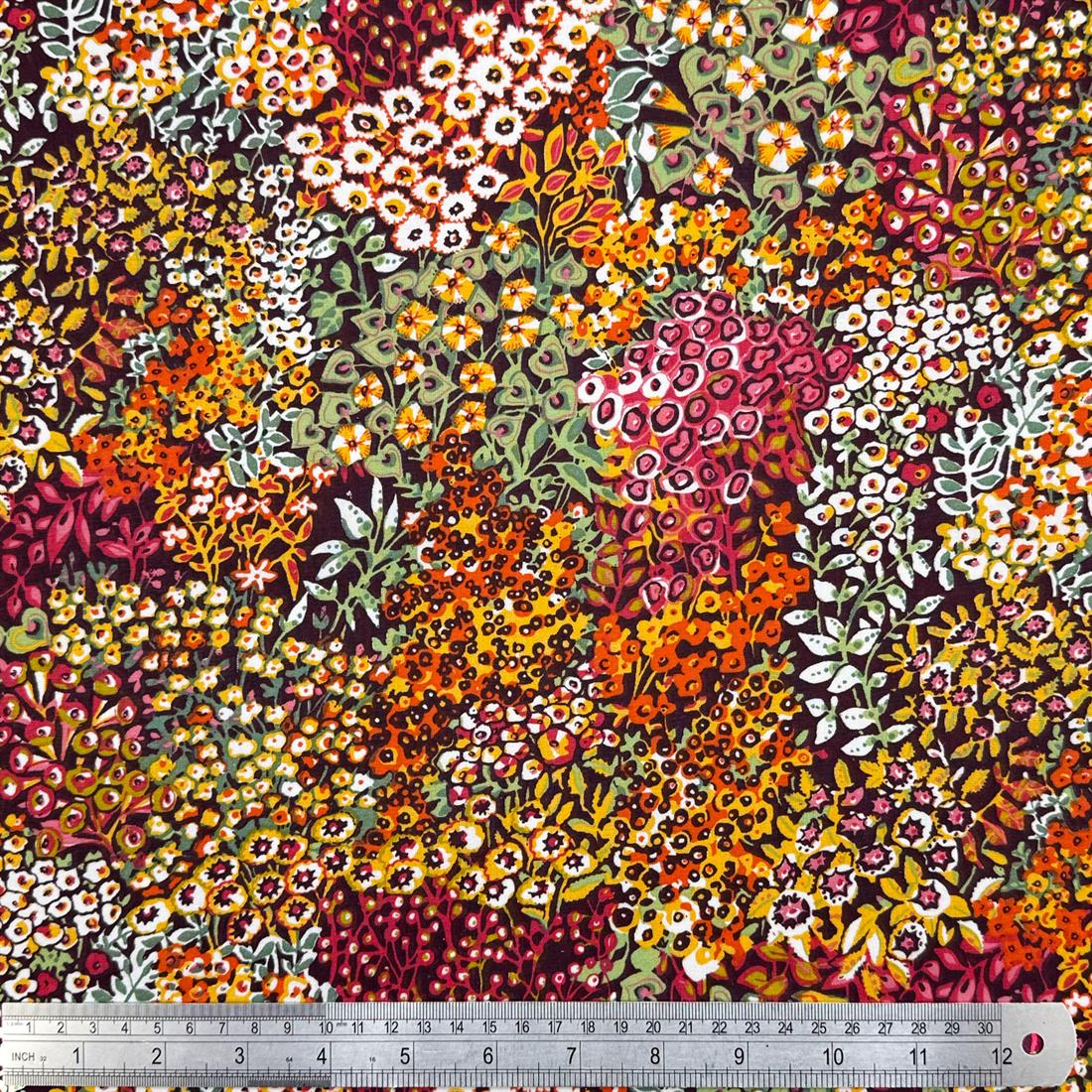 Black Gardon Printed 100% Cotton Fabric
