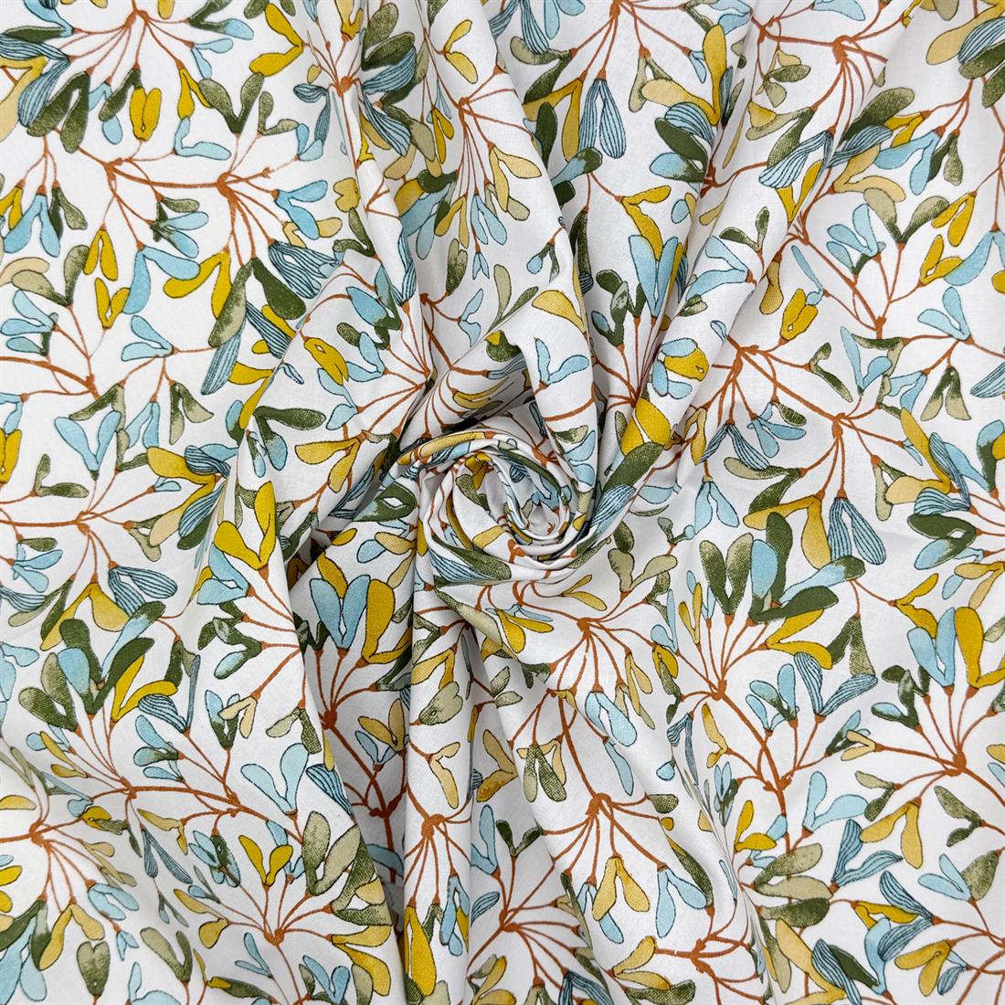 White Isole Printed 100% Cotton Fabric