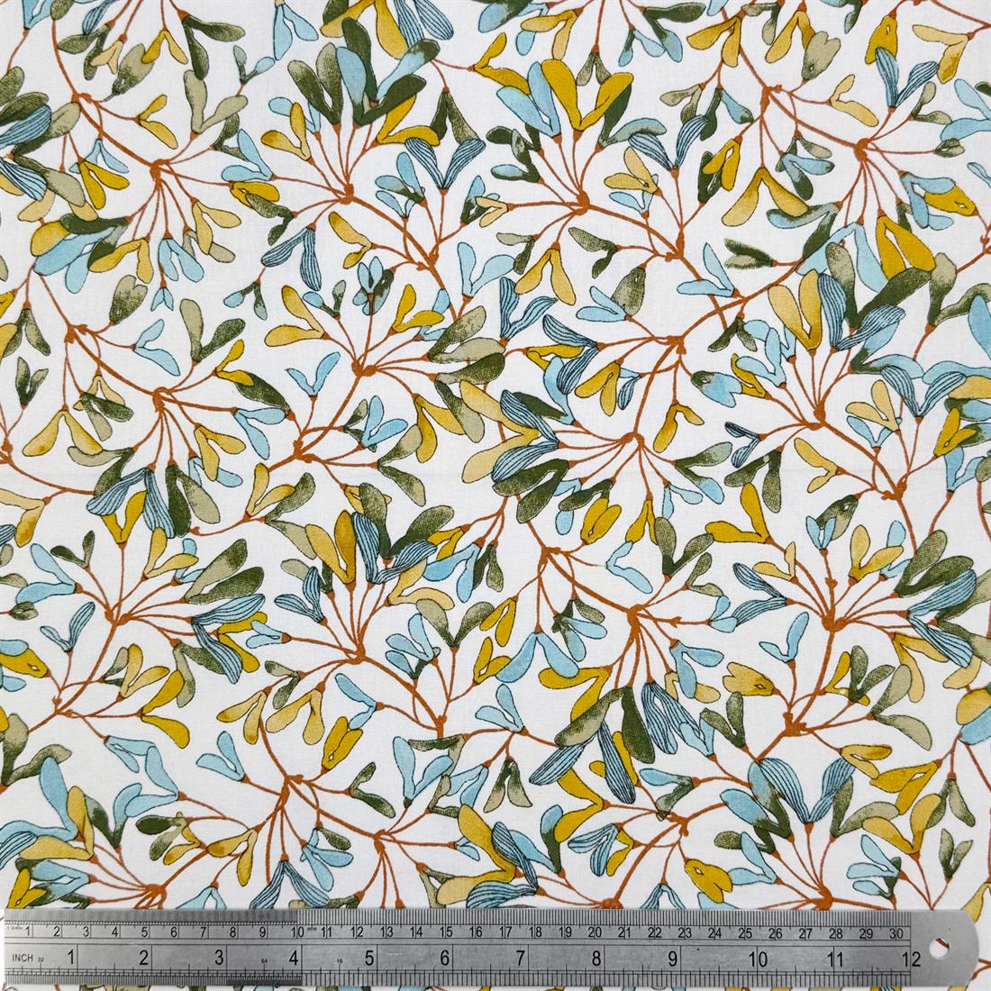 White Isole Printed 100% Cotton Fabric