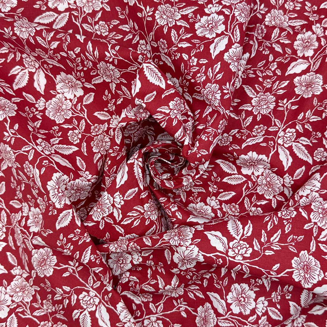 Red Kourou Printed 100% Cotton Fabric