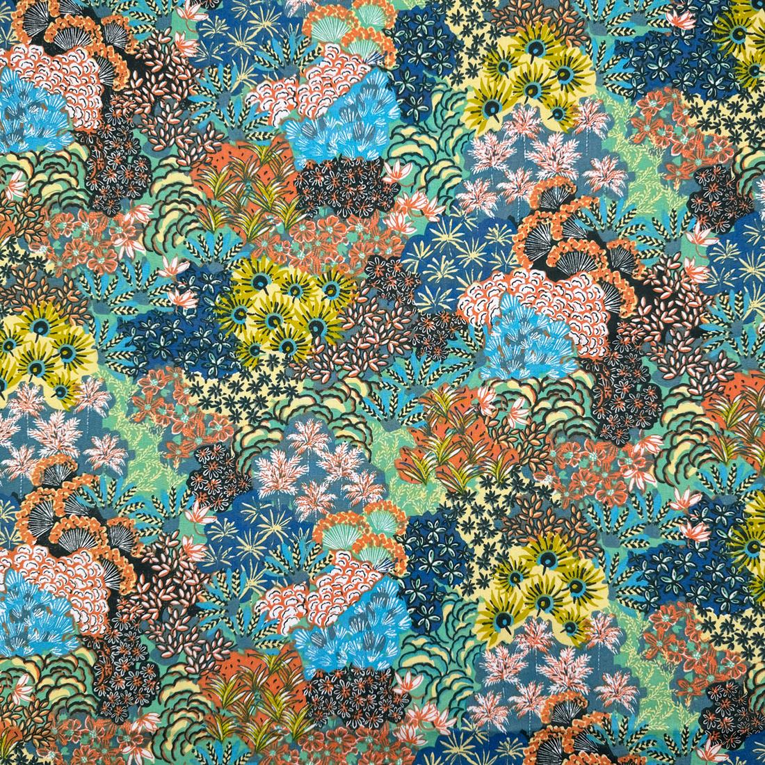 Blue Mayola Printed 100% Cotton Fabric