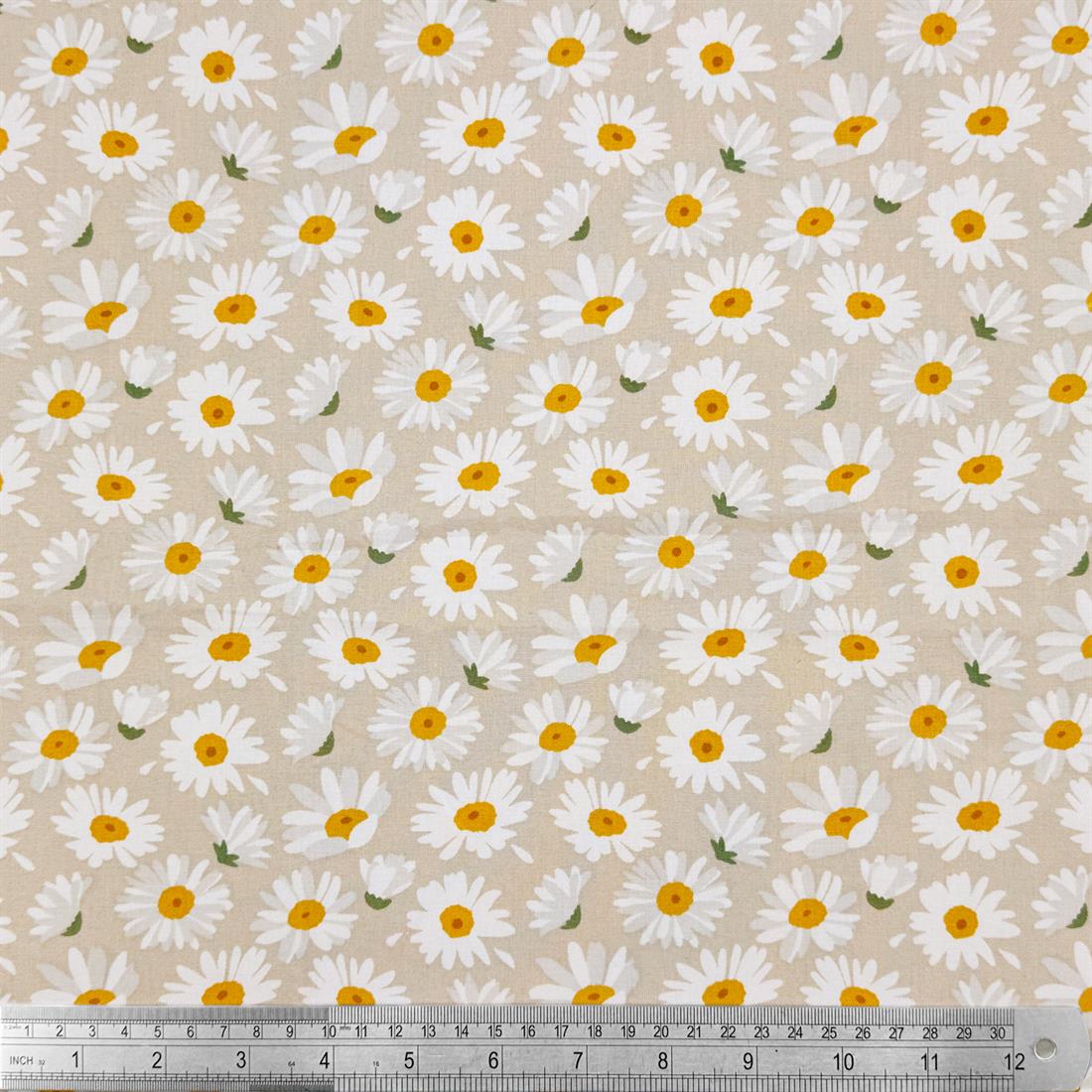 Beige Oxanne Printed 100% Cotton Fabric