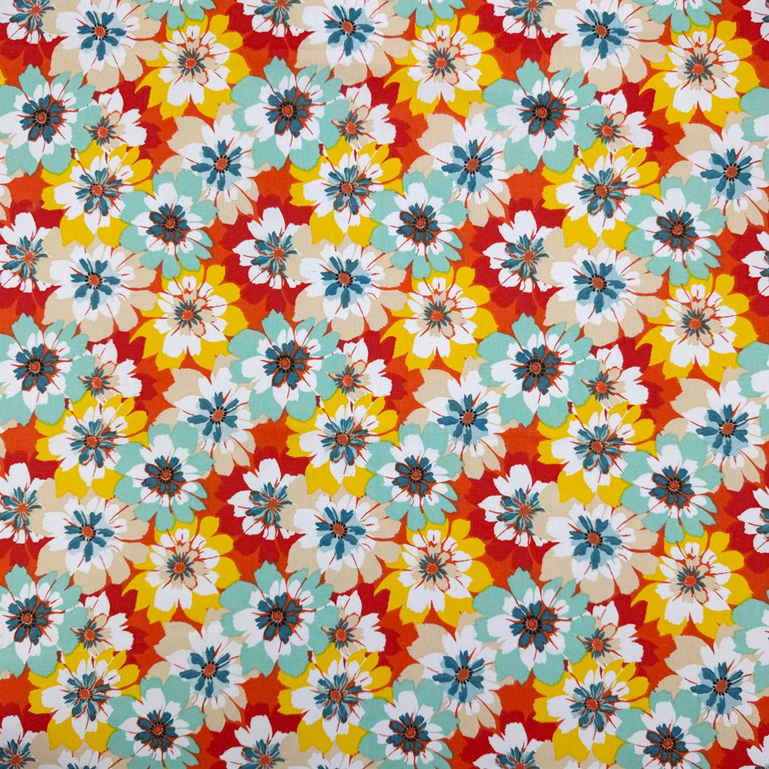Red Tavaro Printed 100% Cotton Fabric