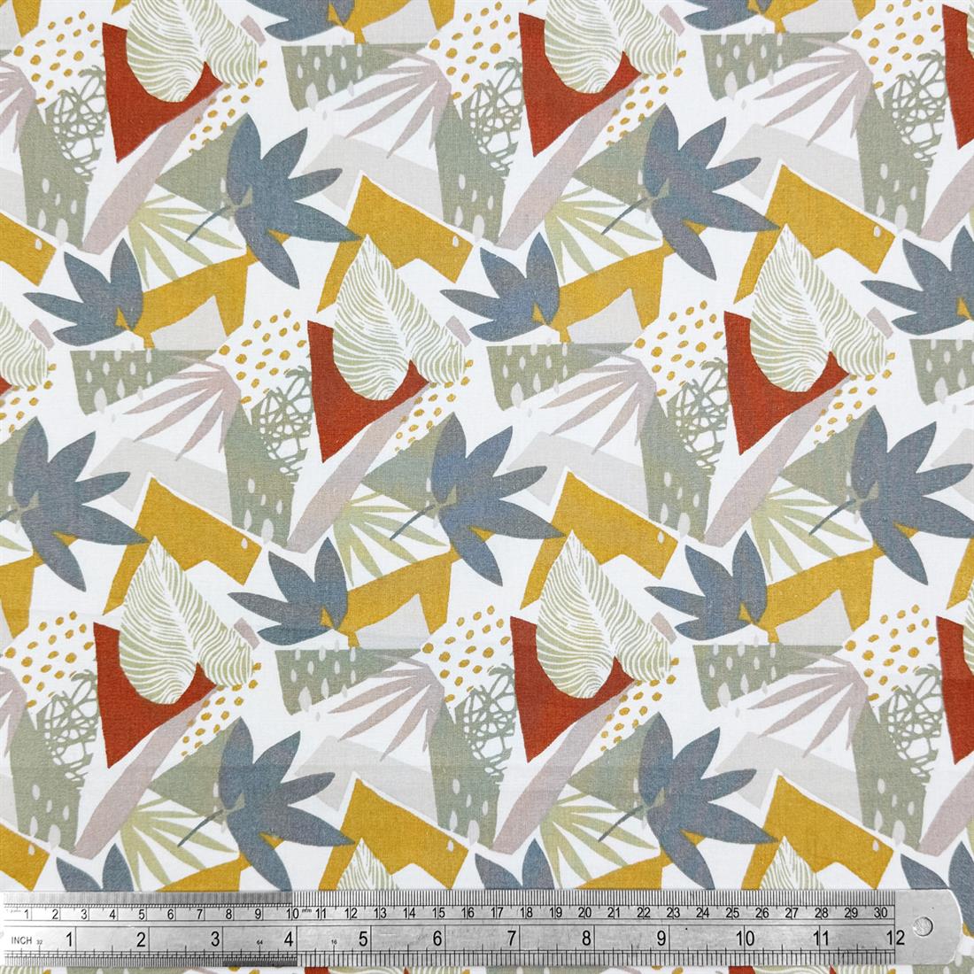 Grey Weiss Printed 100% Cotton Fabric
