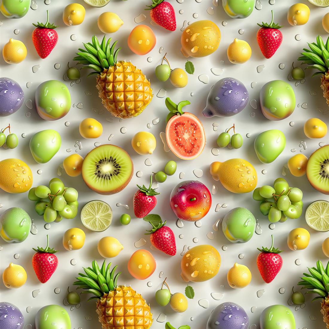 Ivory Fruits Crafty Cottons Fabric