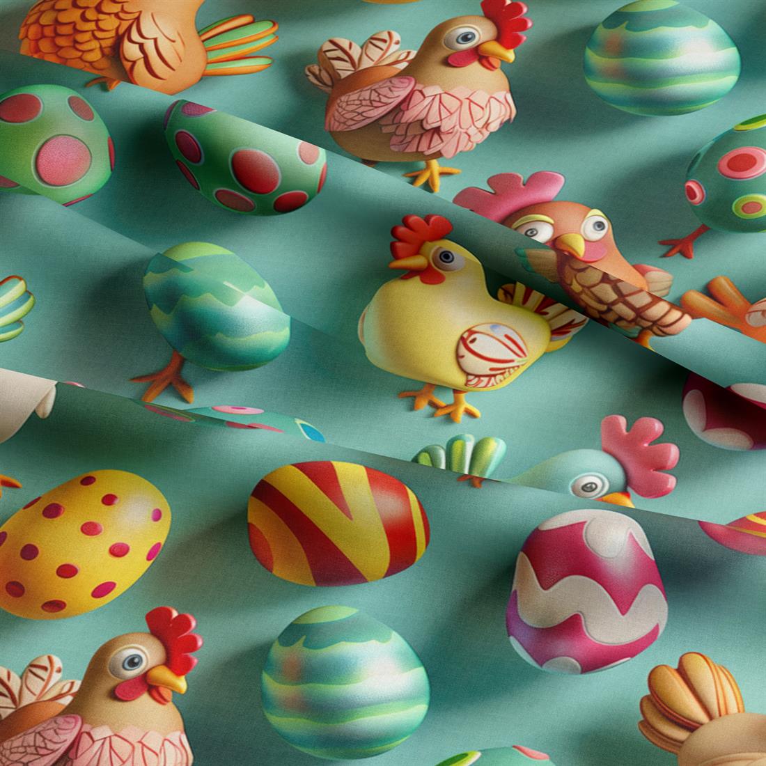Sage Green Easter Crafty Cottons Fabric