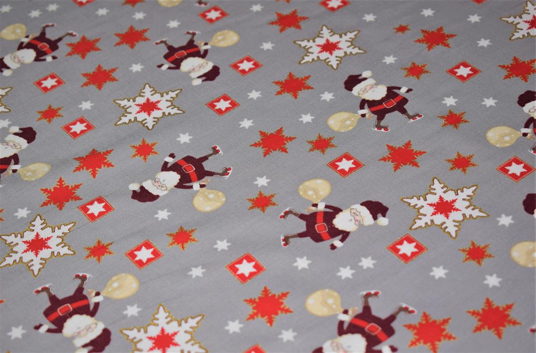 Santa Print 100% Cotton Quilting Fabric