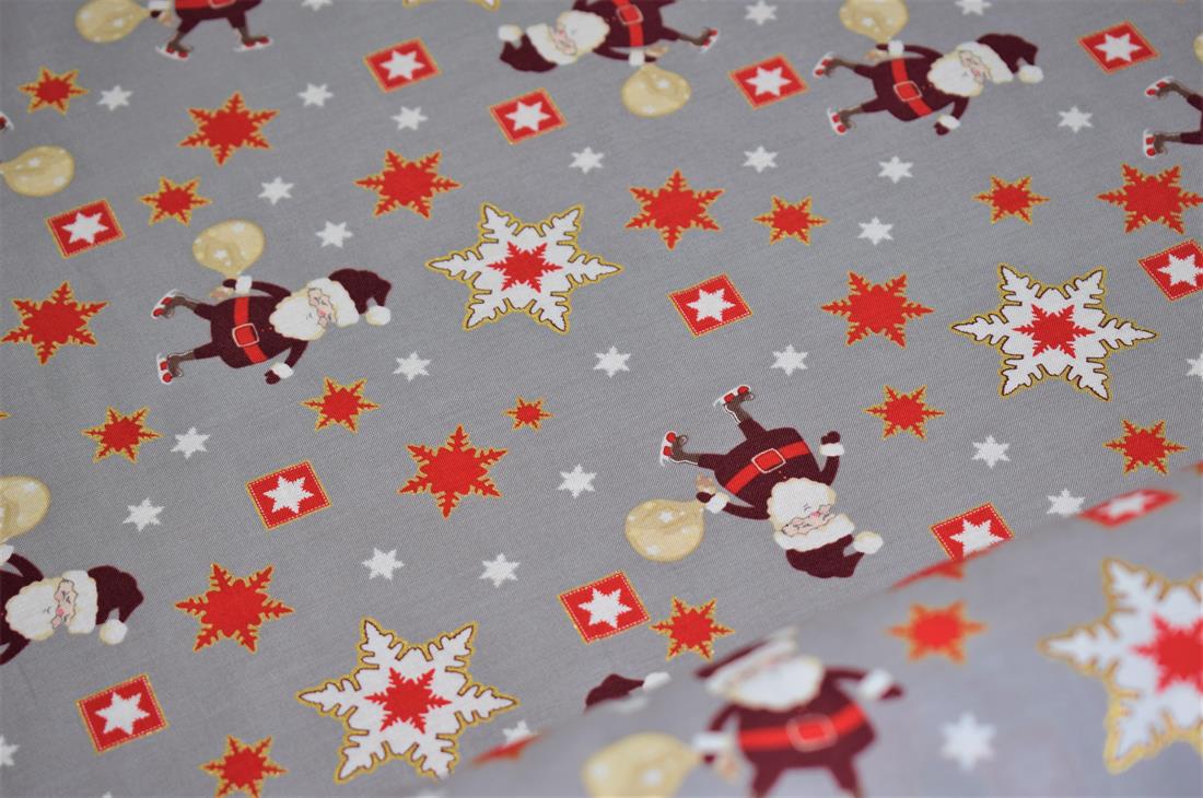 Santa Print 100% Cotton Quilting Fabric