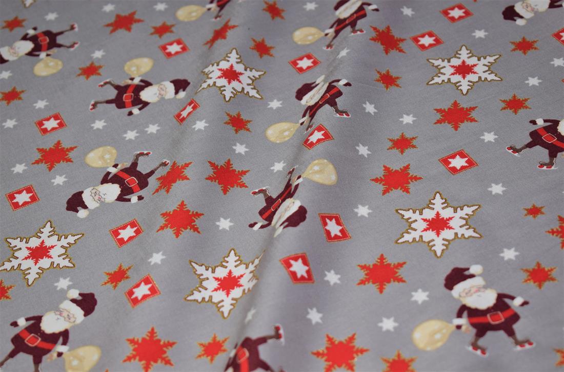 Santa Print 100% Cotton Quilting Fabric