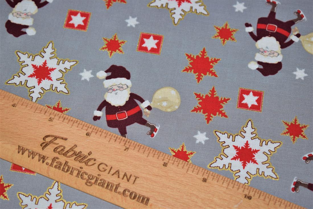 Santa Print 100% Cotton Quilting Fabric
