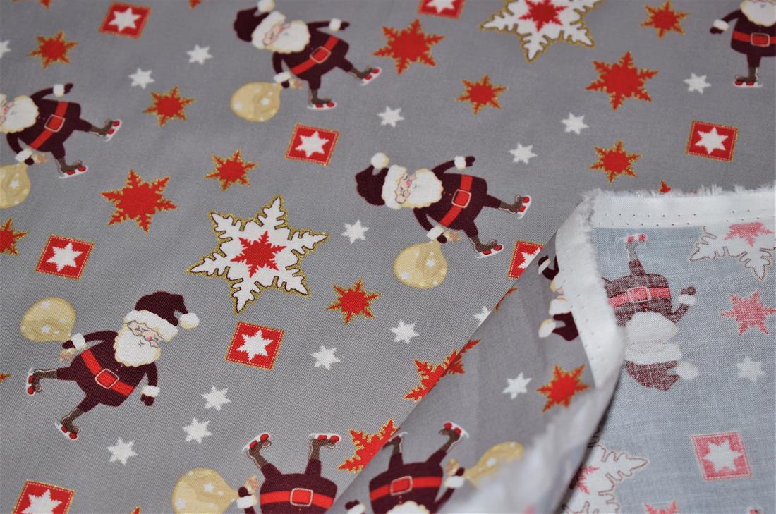 Santa Print 100% Cotton Quilting Fabric