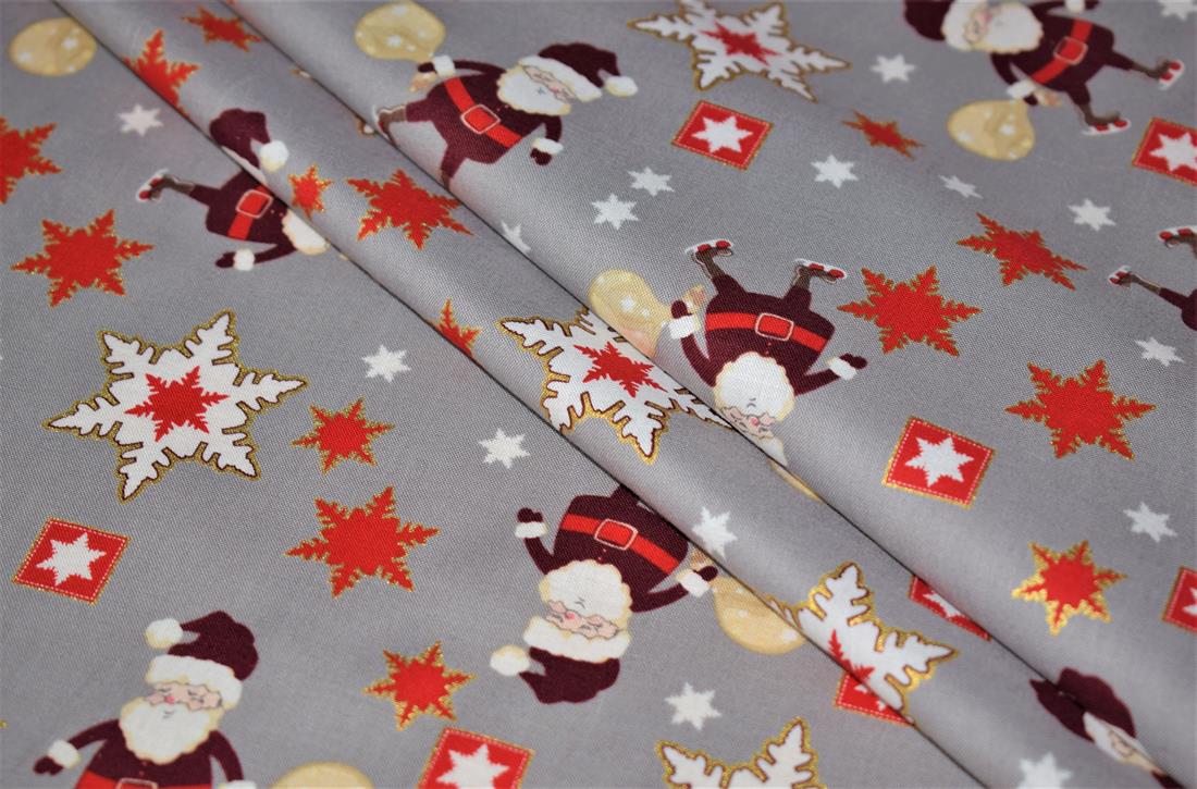 Santa Print 100% Cotton Quilting Fabric