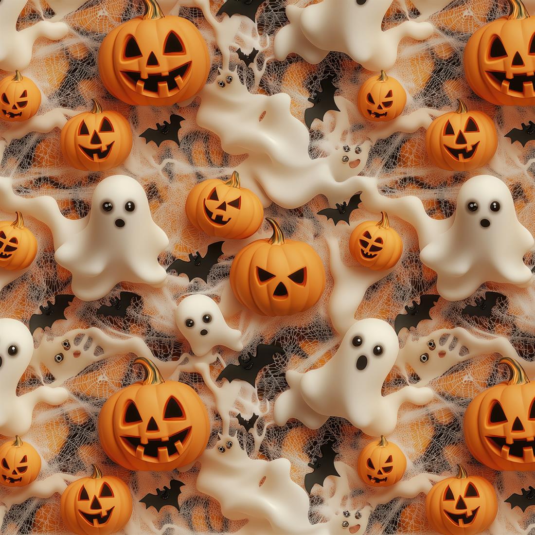 Ivory & Orange 3D Jack O'Lantern