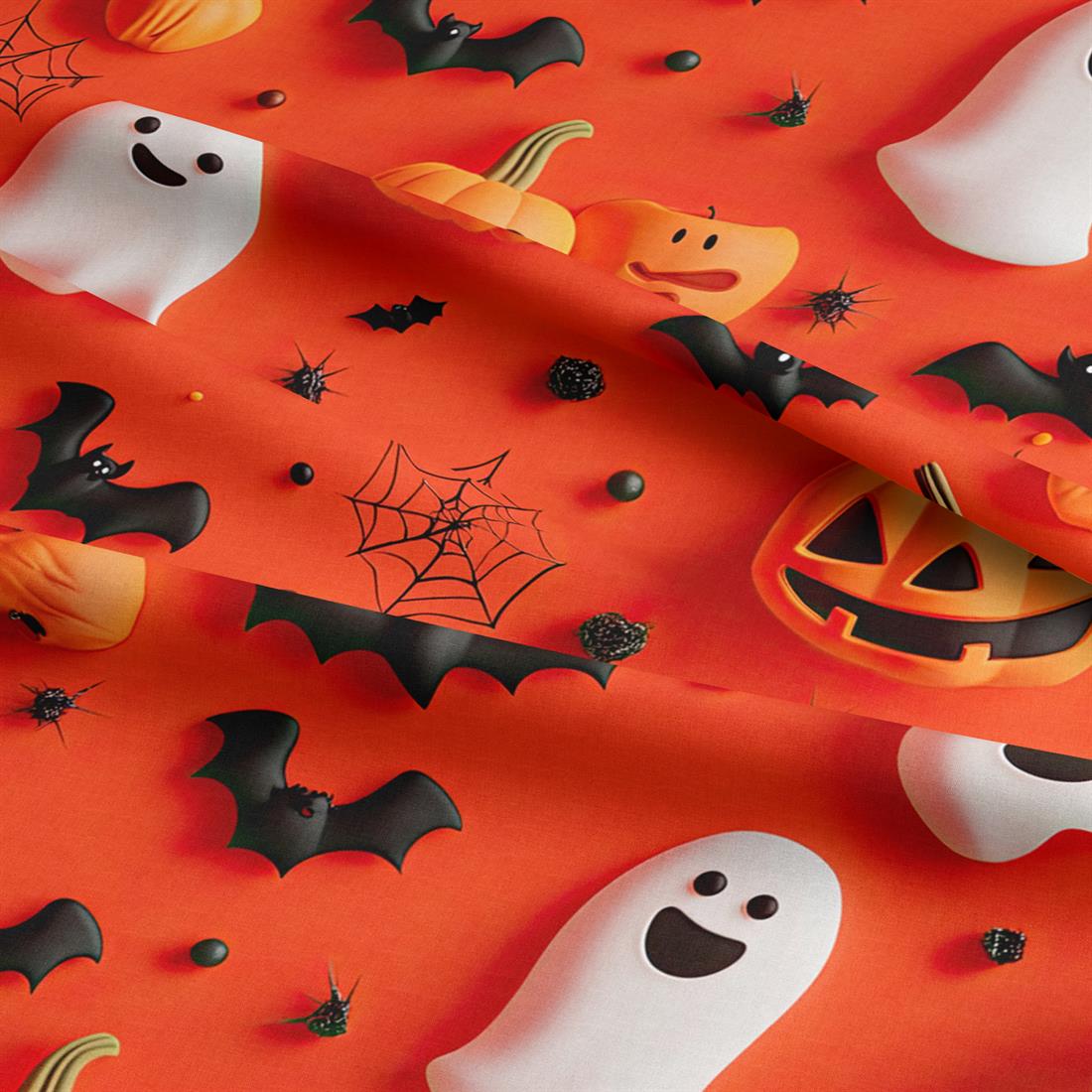 Orange Spookie Cutie Crafty Cotton Fabric