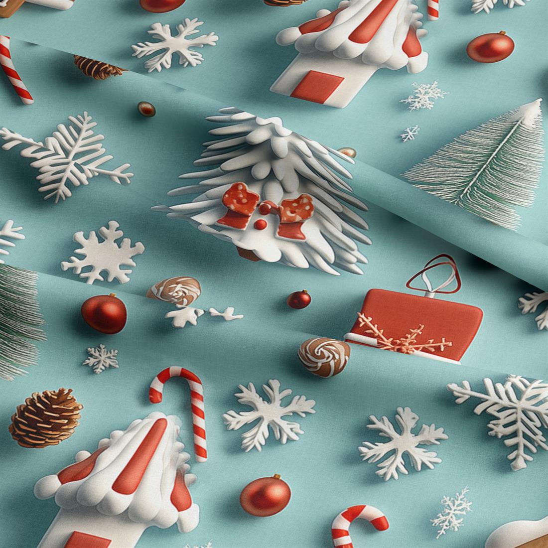 Light Blue Christmas Holiday Crafty Cottons