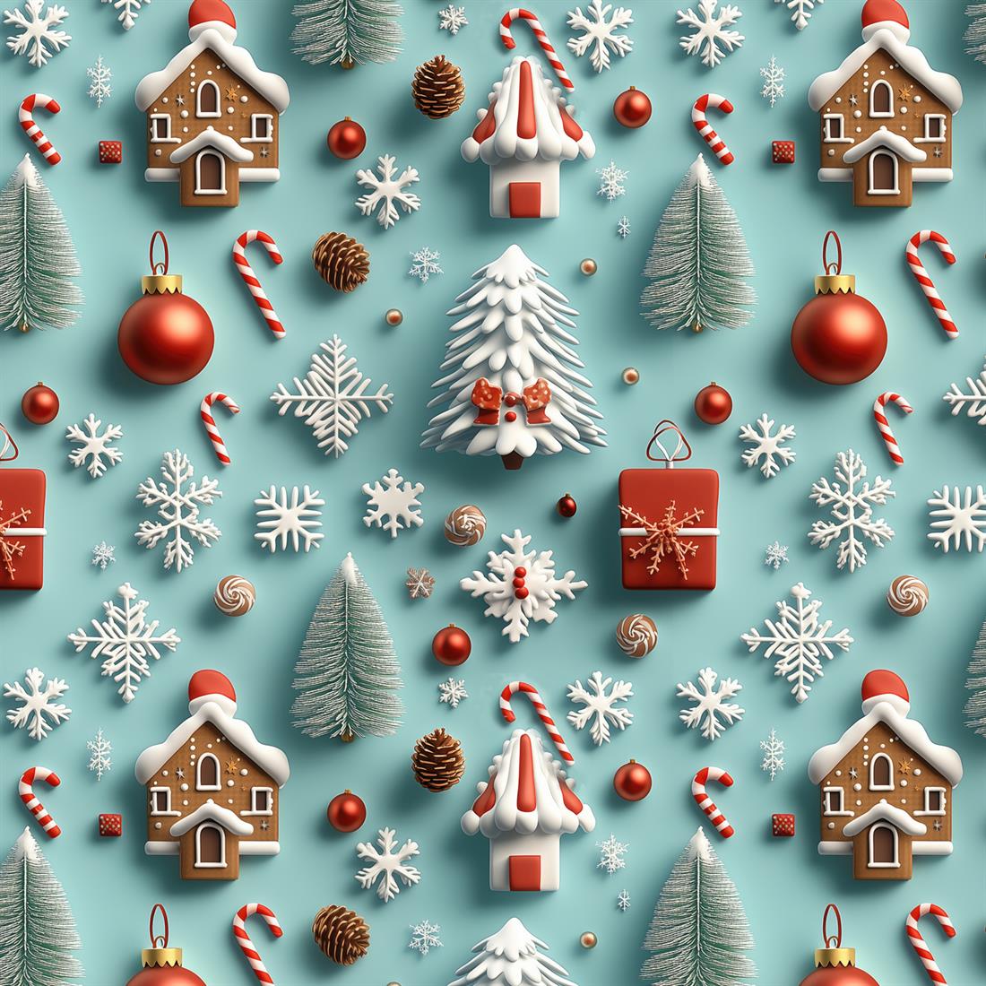 Light Blue Christmas Holiday Crafty Cottons