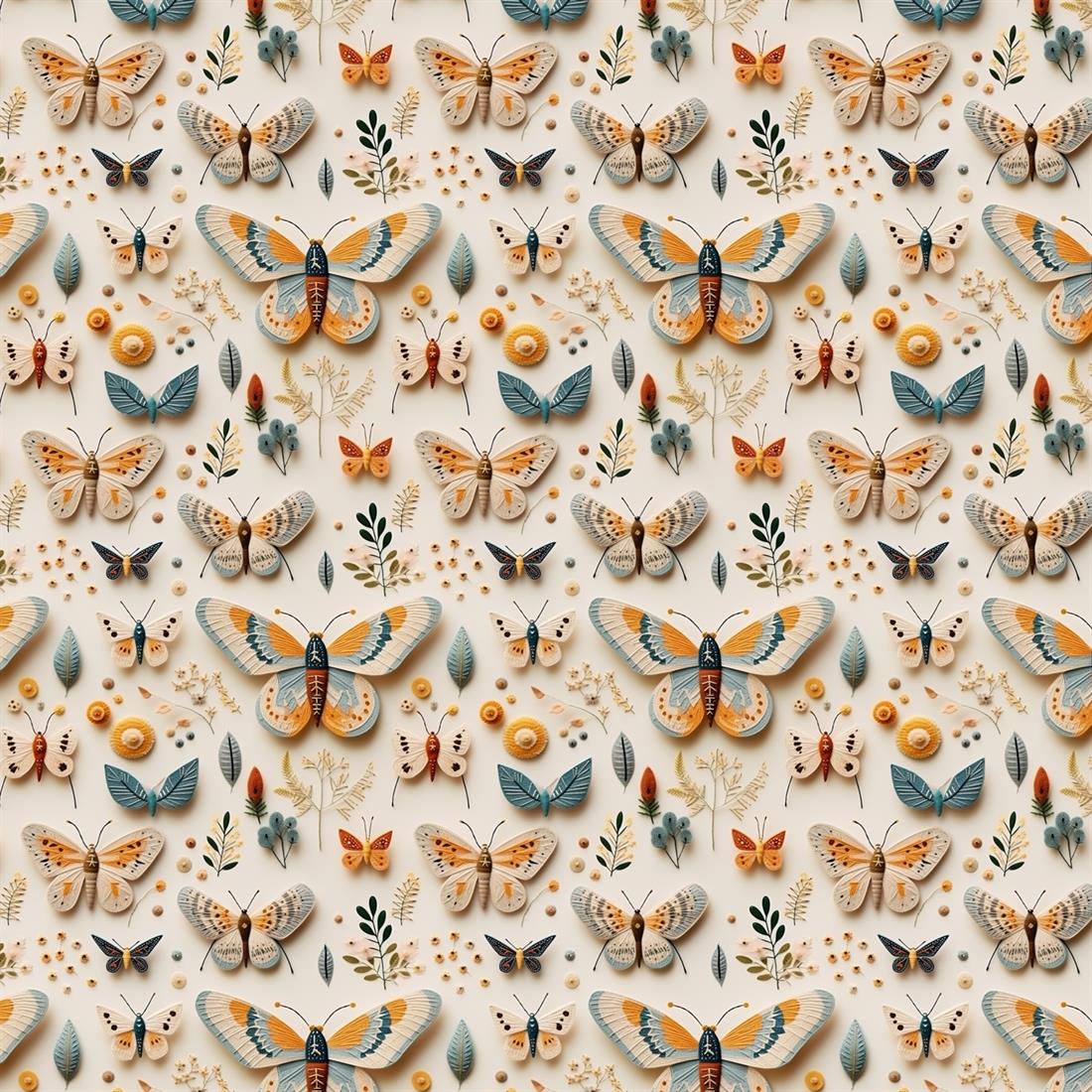 Ivory Papillon Crafty Cottons Fabric
