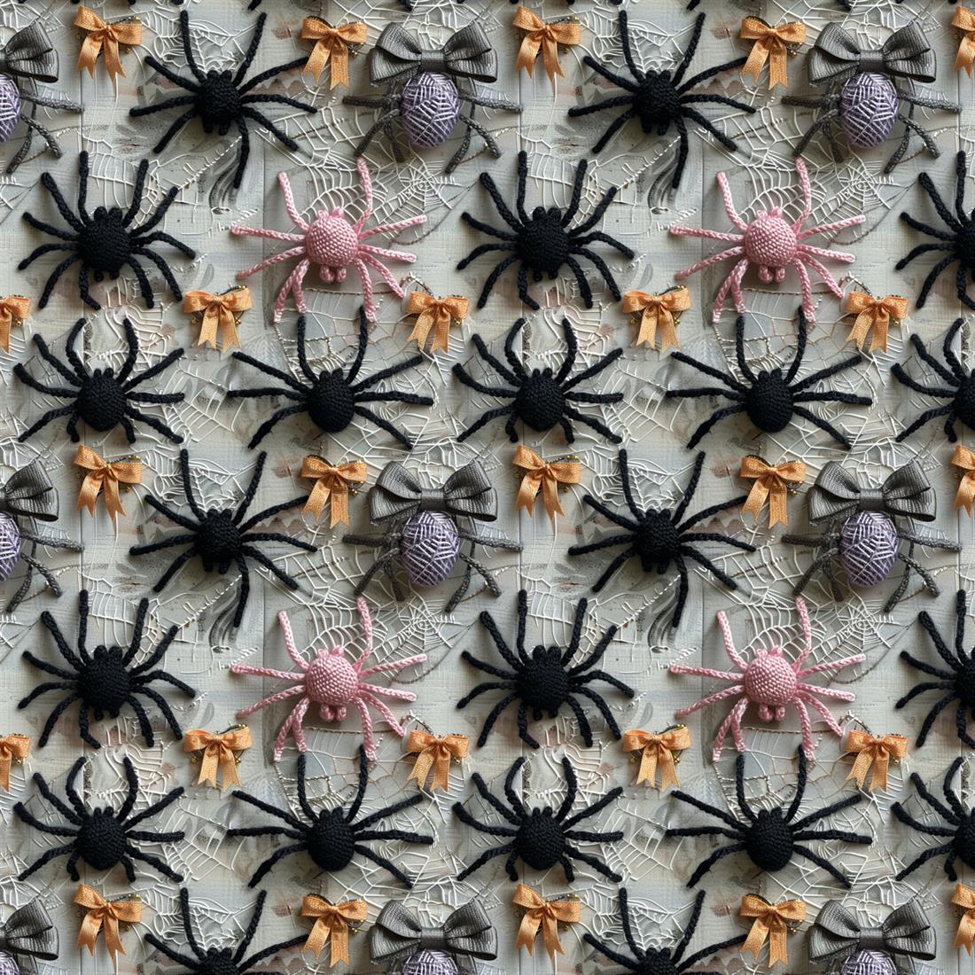 White & Black Embroidered Piders Crafty Cottons Fabric