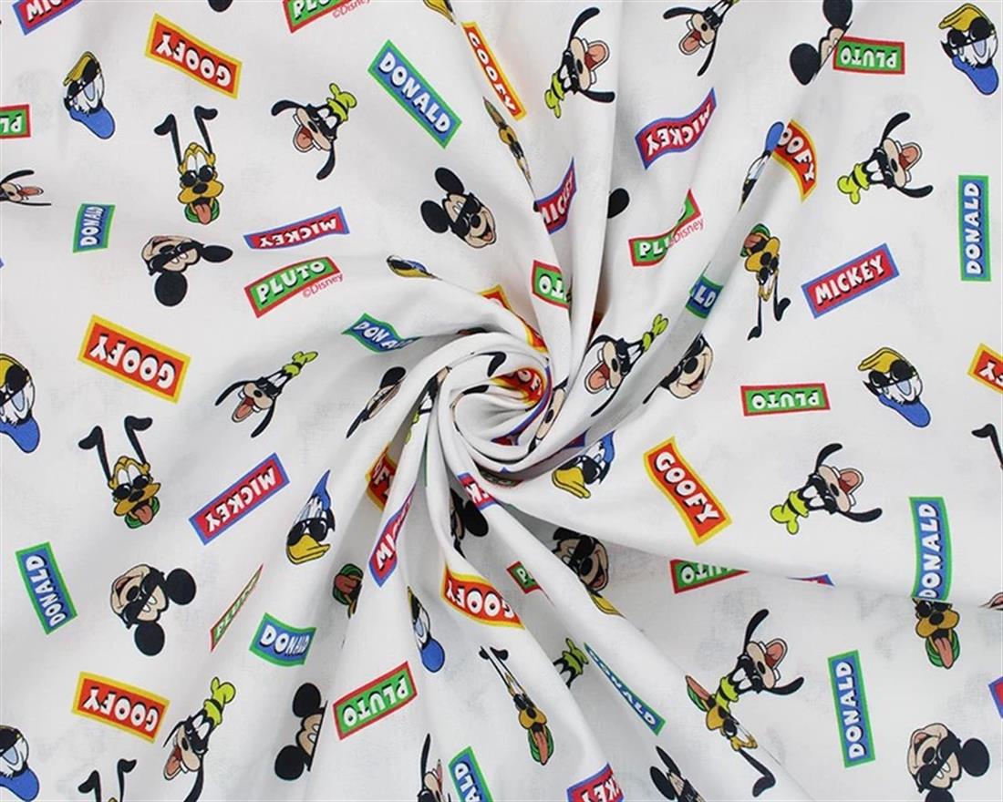 White Little Johnny Disney Mickey and Friends CottonPremium Printed…