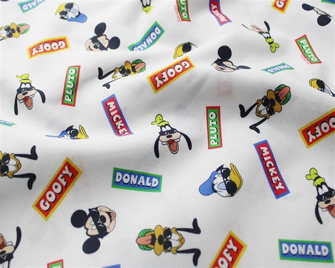 White Little Johnny Disney Mickey and Friends CottonPremium Printed…