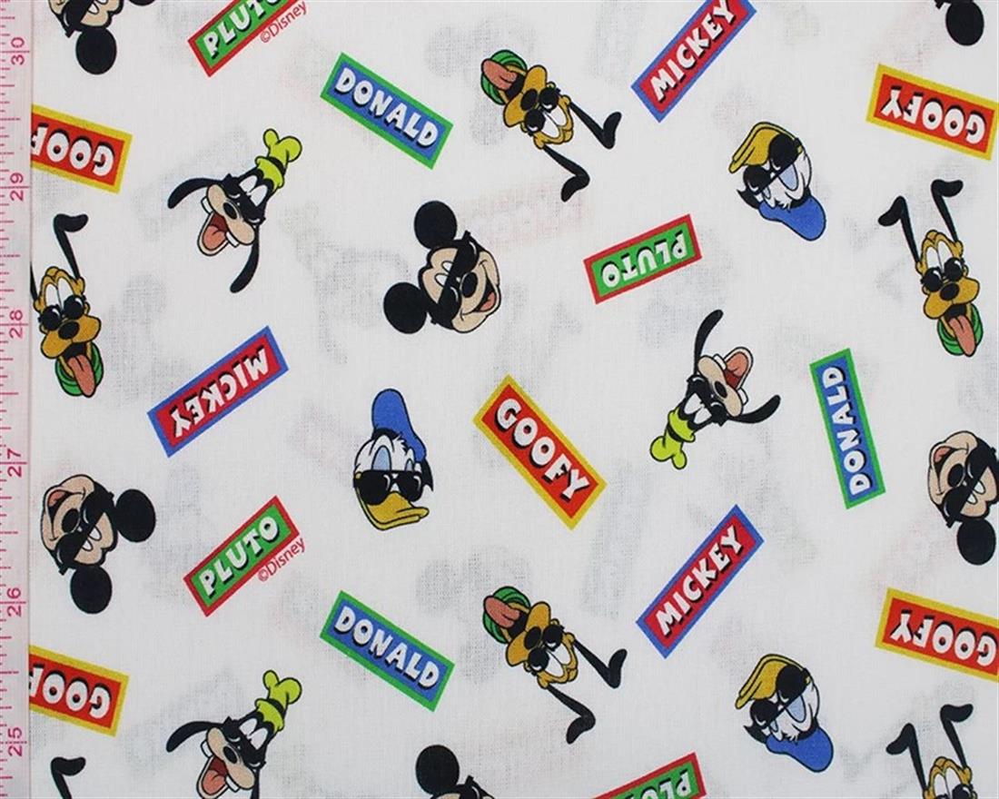 White Little Johnny Disney Mickey and Friends CottonPremium Printed…