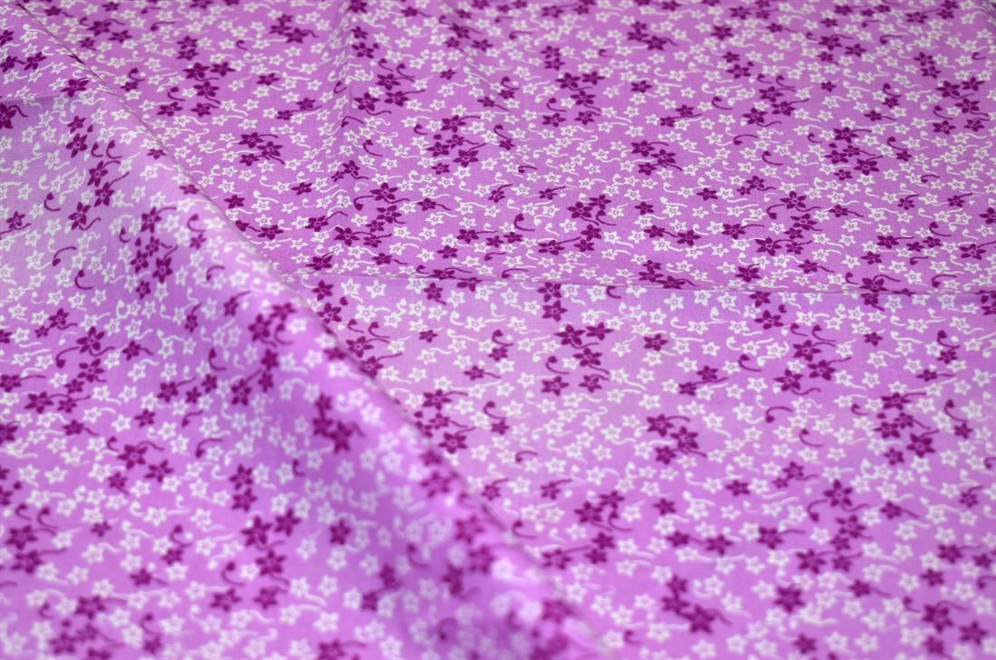 Lilac Floral Printed Cottons Poplin