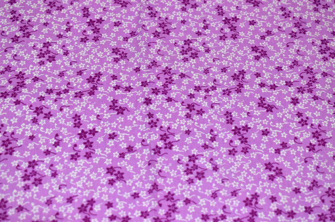 Lilac Floral Printed Cottons Poplin