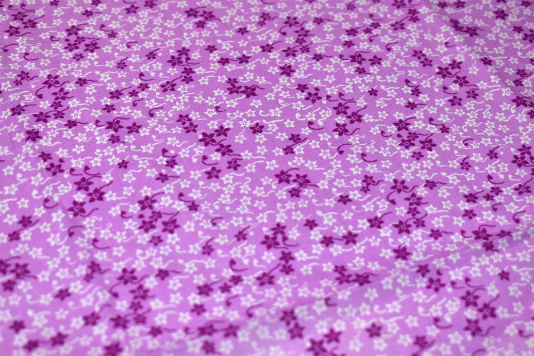 Lilac Floral Printed Cottons Poplin