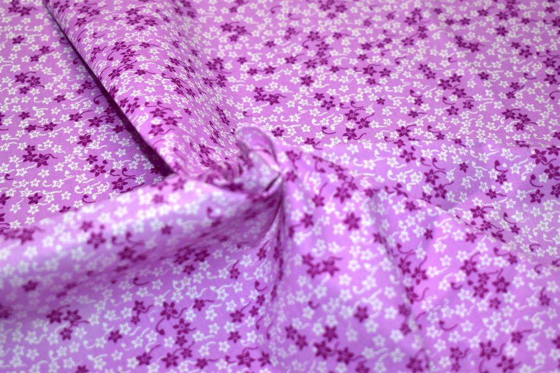 Lilac Floral Printed Cottons Poplin